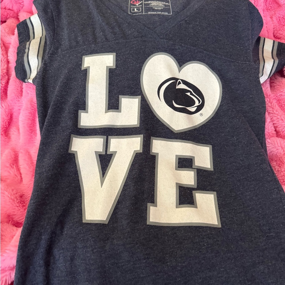 Penn State Campus Heritage Blue Charcoal Love Graphic Tee